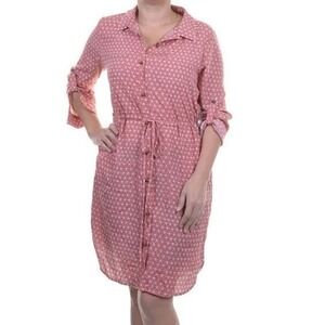 NWT $79 Macy's Maison Jules Tie Front Dusty Cedar Button Front Dress Small